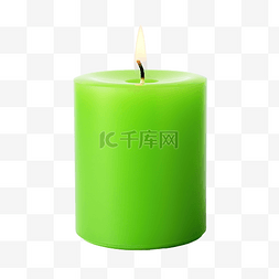 孤立的绿色蜡烛