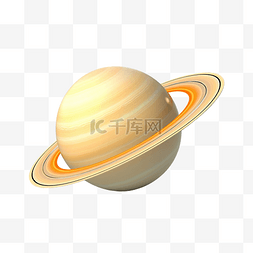 3d 卡通行星土星行星与环 3d 插图 3