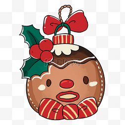 圣诞装饰球透明图片_圣诞可爱巧克力装饰球