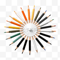 有问题的孩子图片_白色铅笔方向指示器顺序和混乱选