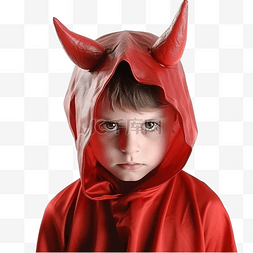 万圣节房子部分装扮成魔鬼的小男