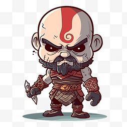 卡通创作者图片_奎托斯 Kratos 剪贴画卡通人物，留