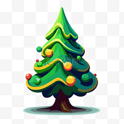 复古圣诞树 向量
