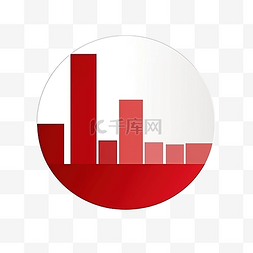 条形信息图表图片_带有条形空间和箭头的红色圆圈，