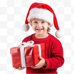 一个穿着圣诞老人服装的小孩在圣