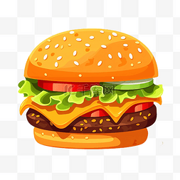 汉堡包平面插图