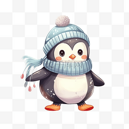 穿着毛衣图片_可爱的企鹅穿着毛衣玩滑冰