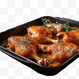 感恩节美食背景图片_在烤箱里烤鸡