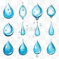 蓝色水滴背景图片_一些水滴插画