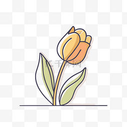 郁金香花的标志图片_黄色郁金香花矢量图