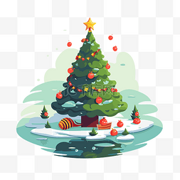 七月圣诞节免费剪贴画圣诞树绿色
