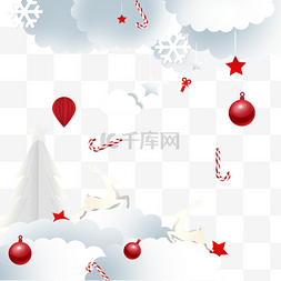雪人白色图片_圣诞冬季装饰立体剪纸