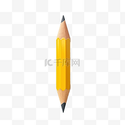 黄色铅笔元素，用于返校学习和在