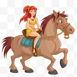 半人马剪贴画 骑着马的红头发卡