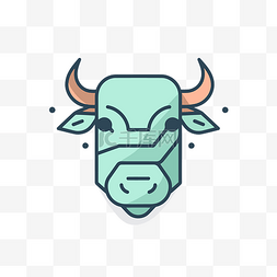 绿色和蓝色的牛头 向量