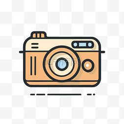 相机icon设计图片_具有橙色背景且浅色的相机图标 