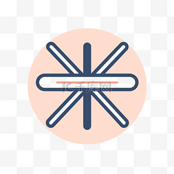 颜色交叉背景图片_粉色的滑雪杆图标和圆圈中的粉色