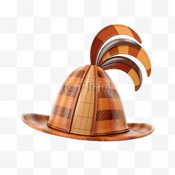 复古的帽子图片_3d 插图感恩节帽子