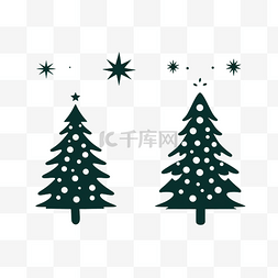 圣诞树剪影的图像