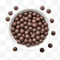 白碗上的巧克力顶视图生成人工智