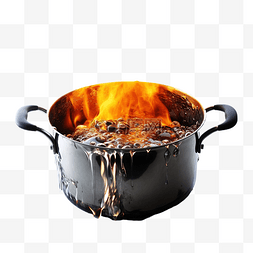 锅在火上煮沸