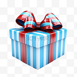 蓝色条纹礼物盒图片_礼物盒