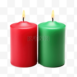 蜡烛圣诞绿色和红色