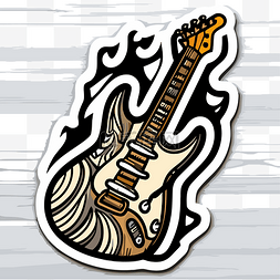 电吉他的剪贴画图片_用绘图剪贴画制作的电吉他贴纸 