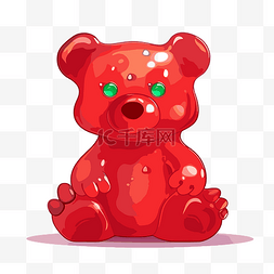 糖果熊图片_软糖熊剪贴画红色糖果熊图像卡通