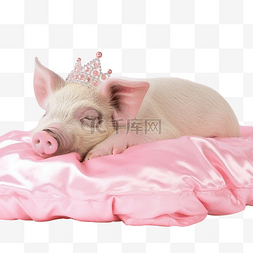 漂亮公主图片_猪公主睡在枕头上