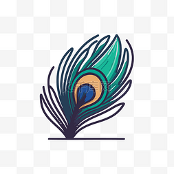 孔雀羽毛标志设计与羽毛 向量