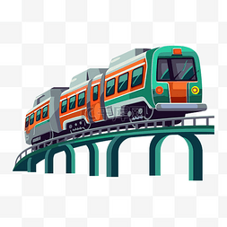 地铁列车剪贴画 地铁列车在绿桥