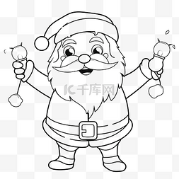 圣诞漫画图片_用圣诞灯勾勒出快乐的圣诞老人卡