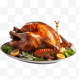 感恩节晚餐，透明烤火鸡