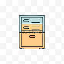 储物柜图标图片_储物柜和抽屉的平面轮廓图标 向