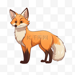 卡通水彩可图片_动物卡通狐狸的图画