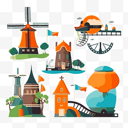 荷兰剪贴画平面设计的室内游乐园