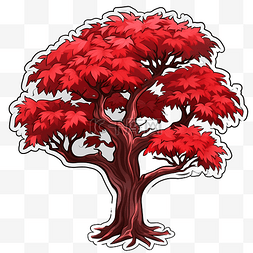 红色透明纸图片_红色树对象贴纸 PNG