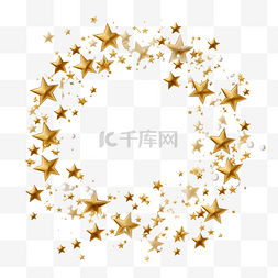 贺卡装饰框图片_快乐圣诞贺卡与金色星星框架插图