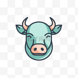 牛脸图片_可爱的牛脸和脖子图标 向量