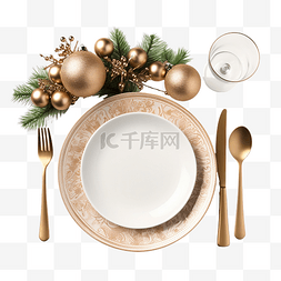 木餐桌桌面图片_带盘子的圣诞餐桌布置