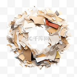 垃圾回收标签图片_中间分离碎片废纸
