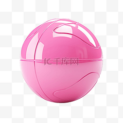 可爱足球图标图片_粉红排球