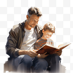 父亲为儿子读书