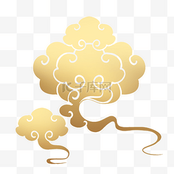 中式古典装饰图片_中国祥云传统传统纹样金色