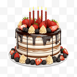 生日蛋糕食品 3d 插图