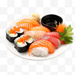 寿司食物图片_寿司摆在盘子上