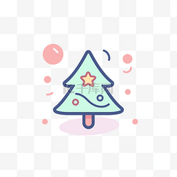 欢呼简单图片_可爱的圣诞树装饰设计矢量图标