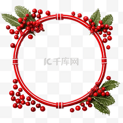 圣诞红图片_圣诞红框奖励糖果与浆果