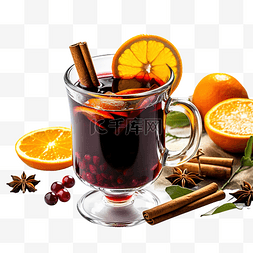 橙汁饮料杯图片_圣诞橙汁热红酒